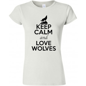 Junior Keep Calm And Love Wolves Animal Lover Humor T-Shirt