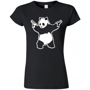 Junior Panda Guns Second Amendment AR15 Black T-Shirt