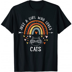 Just A Girl Who Loves Cats - Gifts For Cat Lovers Women Kids T-Shirt