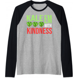 Kale Em With Kindness Gift Green Kale Vegan Healthy Food T-Shirt