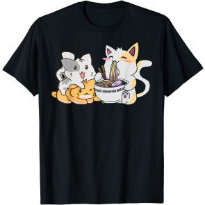 Kawaii Neko Ramen Anime Cat Noodles T-Shirt