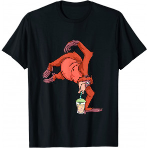 Kawaii Orangutan Drinking Bubble Tea Orangutans Lovers Gift T-Shirt