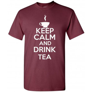 Keep Calm And Drink Tea Novelty Statement T-Shirt