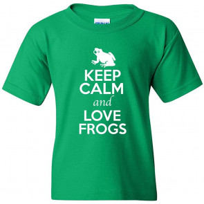 Keep Calm And Love Frogs Animal Lover Kids T-Shirt