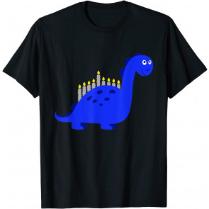 Kid's Hanukkah Dinosaur Menorah Jewish Chanukah T-Shirt