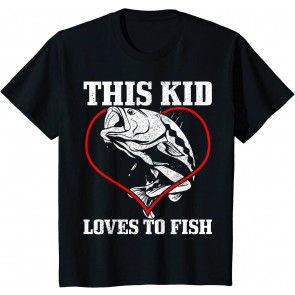 Kids This Kid Loves To Fish Bass Fishing Fisherman Gift For Boys T-Shirt