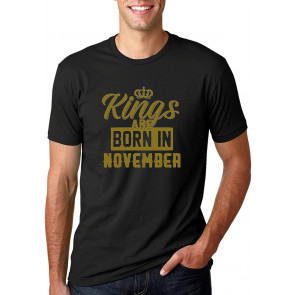 Kings Are Born In Gold Design T-Shirt