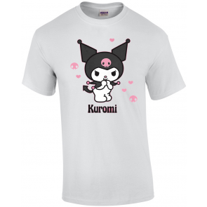 Juniors Sanrio Kuromi Anime Hearts & Skulls T-Shirt