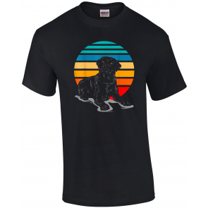 Black Labrador Dog, Sunset, Vintage Retro Style Black Lab T-Shirt