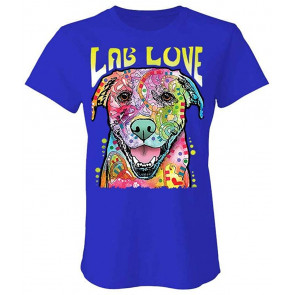 LAB LUV - Dean Russo Dog Modern Art - Ladies Cotton T-Shirt
