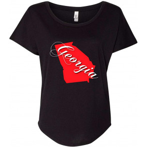 Ladies Georgia State Script Dolman T-Shirt