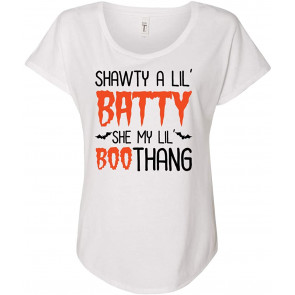 Ladies Shawty A Lil' Batty Halloween Dolman T-Shirt