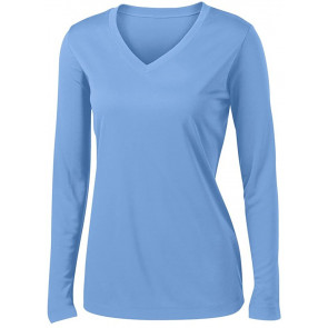 Ladies V Neck Moisture Wicking Athletic T-Shirt
