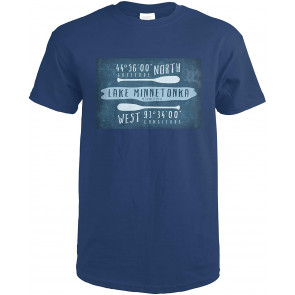 Lake Minnetonka, Minnesota, Lake Essentials, Latitude And Longitude 74659 (Navy Blue T-Shirt