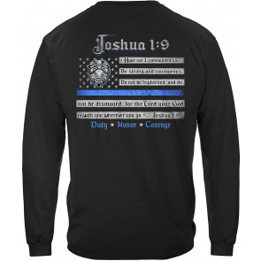 Law Enforcement Joshua 1:9s Back The Blue Law Enforce FF2490LS T-Shirt