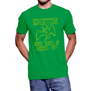 Led Zeppelin 1977 American Tour Green T-Shirt