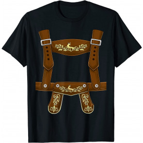 Lederhosen Suspenders Oktoberfest Costume Bavarian Beer Men T-Shirt