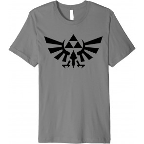 Legend Of Zelda Hyrule Crest Triforce Black Out Logo T-Shirt