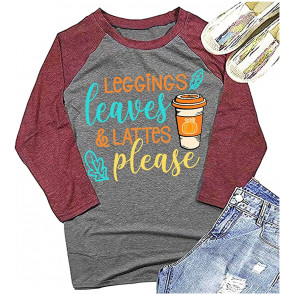 Leggings Leaves Lattes Please T-Shirt