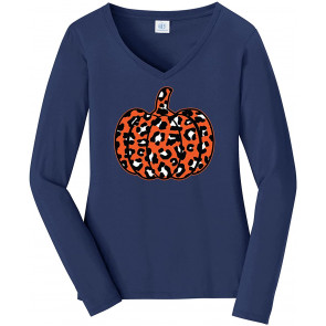 Leopard Print Orange Pumpkin T-Shirt