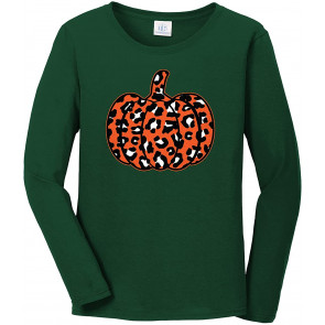 Leopard Print Orange Pumpkin T-Shirt