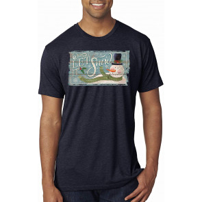 Let It Snow Green Scarf Snowman Christmas T-Shirt