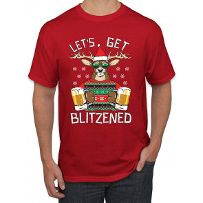 Lets Get Blitzened Deer With Beer Christmas T-Shirt