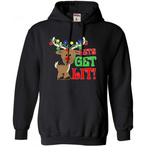 Let's Get Lit Christmas Reindeer Sweat T-Shirt