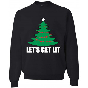 Lets Get Lit Xmas Tree Ugly Christmas  T-Shirt