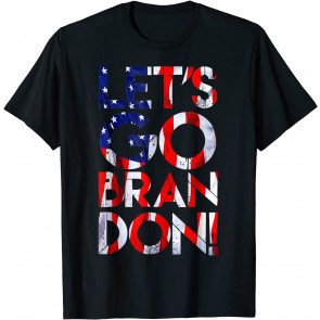 Let's Go Branden Branson Brandon US Flag Retro Style T-Shirt