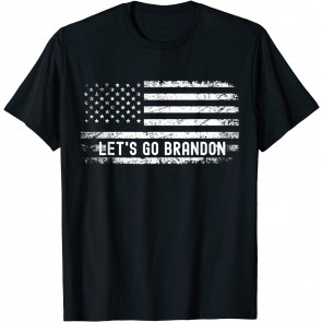 Let's Go Branden Branson Brandon US White Flag Retro T-Shirt