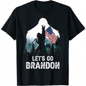 Let's Go Brandon Patriotic American Flag Bigfoot T-Shirt