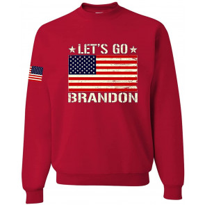 Let's Go Brandon USA Flag Sleeve Print Political T-Shirt