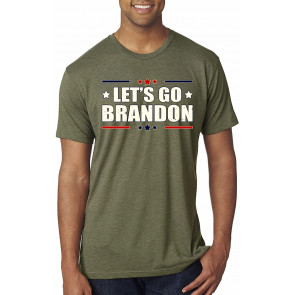 Let's Go Brandon USA Flag Sleeve Print Political T-Shirt