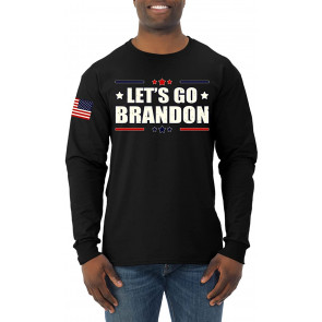 Let's Go Brandon USA Flag Sleeve Print Political T-Shirt