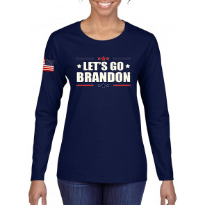 Let's Go Brandon USA Flag Sleeve Print Political T-Shirt