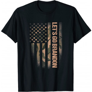 Let's Go Branson Brandon Camouflage American US Flag T-Shirt