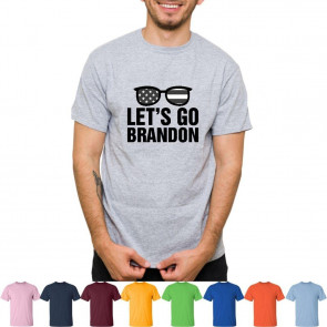Lets Go Political Brandon Slogan Flag Sunglasses T-Shirt