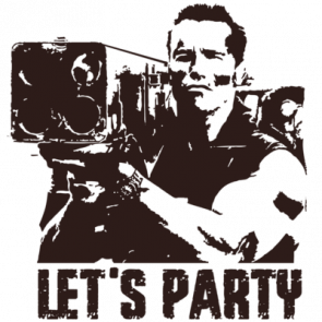 Lets Party  Commando  Arnold Schwarzenegger  80s Tshirt