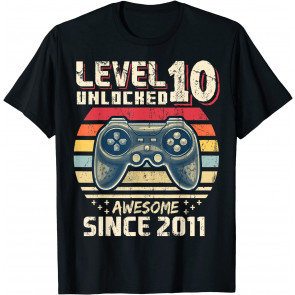 Level 10 Unlocked Awesome 2011 Video Game 10th Birthday Gift T-Shirt