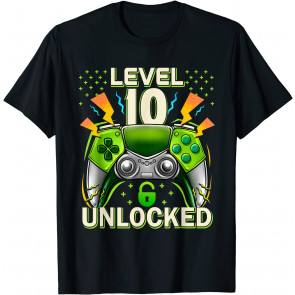 Level 10 Unlocked Video Game 10th Birthday T-Shirt
