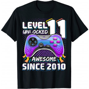Level 11 Unlocked Awesome 2010 Video Game 11th Birthday T-Shirt