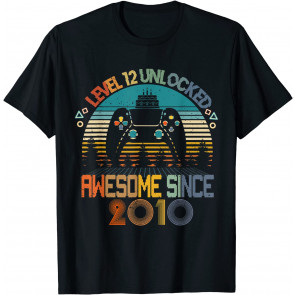 Level 12 Unlocked Awesome 2010 Video Game 12th Birthday Gift T-Shirt