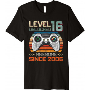 Level 16 Unlocked Awesome 2006 16th Birthday Gift Video Game T-Shirt