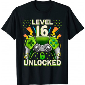 Level 16 Unlocked Video Game 16th Birthday T-Shirt