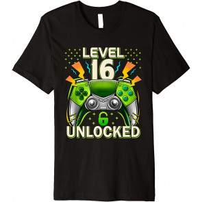 Level 16 Unlocked Video Game 16th Birthday T-Shirt