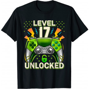 Level 17 Unlocked Video Game 17th Birthday T-Shirt