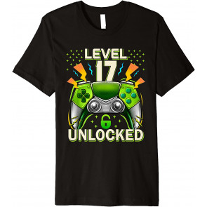 Level 17 Unlocked Video Game 17th Birthday T-Shirt