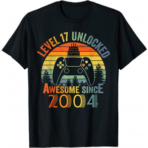 Level 17 Unlocked Video Gamer 17 Years Old 17 Birthday Gifts T-Shirt