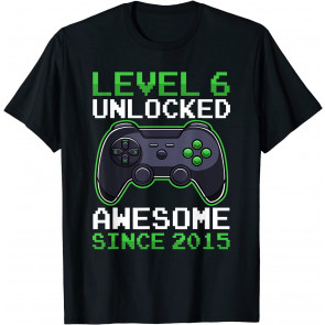 Level 6 Unlocked 6 Years Old Video Gamer Birthday Boy T-Shirt